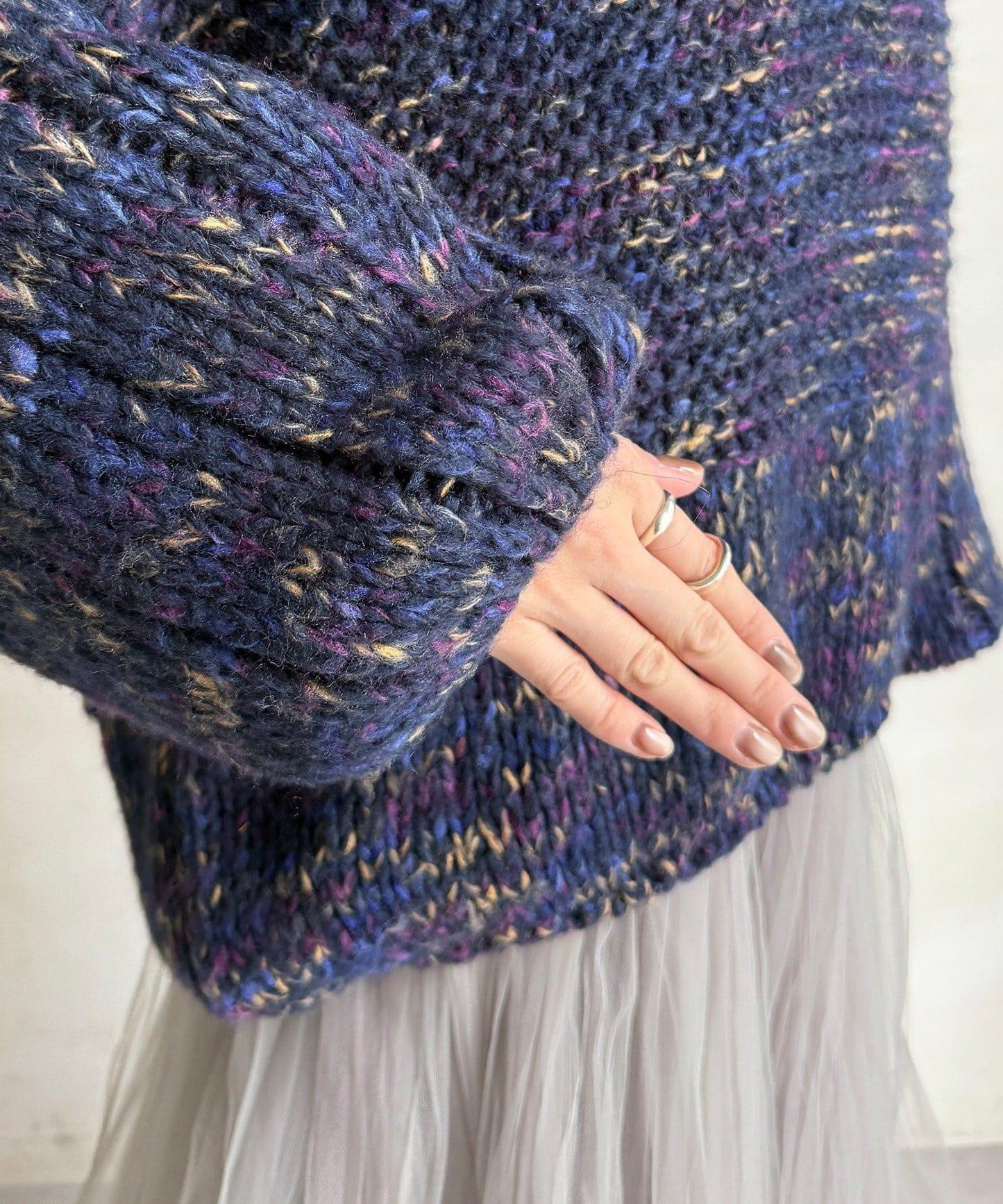 混紡紗線V領套頭衫