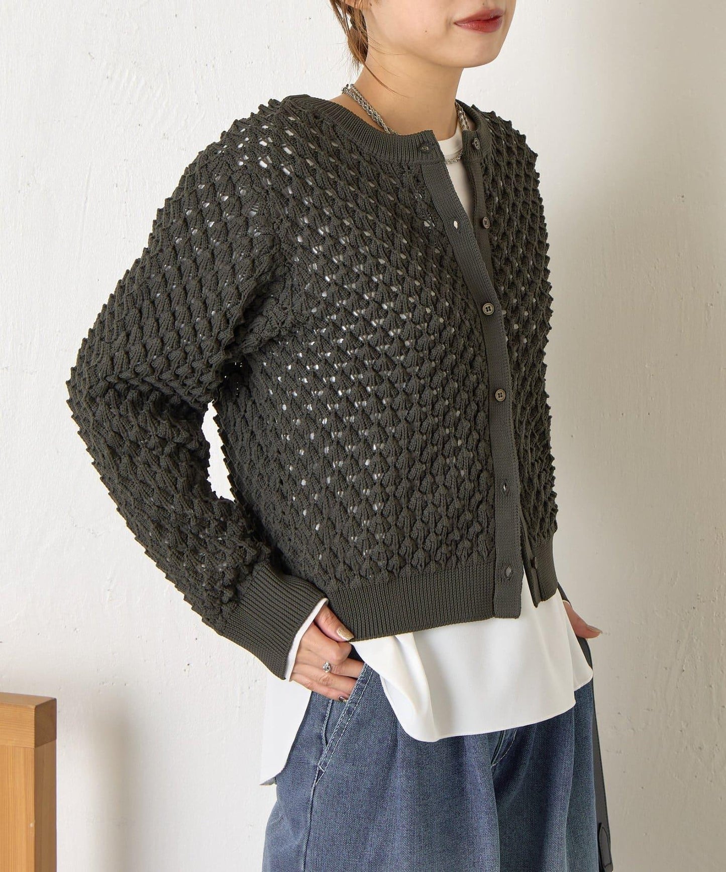 小鹿圖案針織開衫