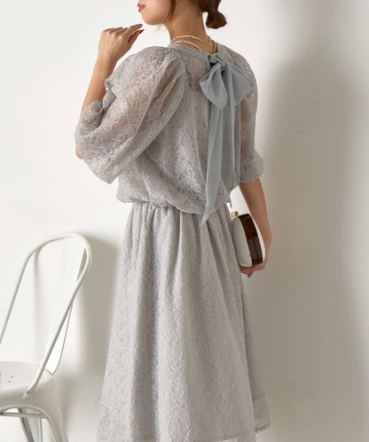 【さわ企畫】蕾絲蝴蝶結領帶套裝