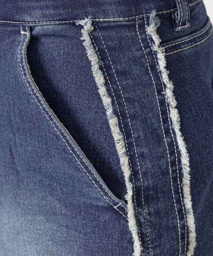 側邊流蘇牛仔半身裙