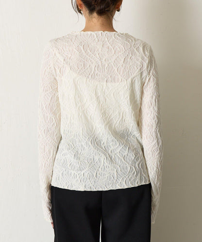 波浪提花套頭衫