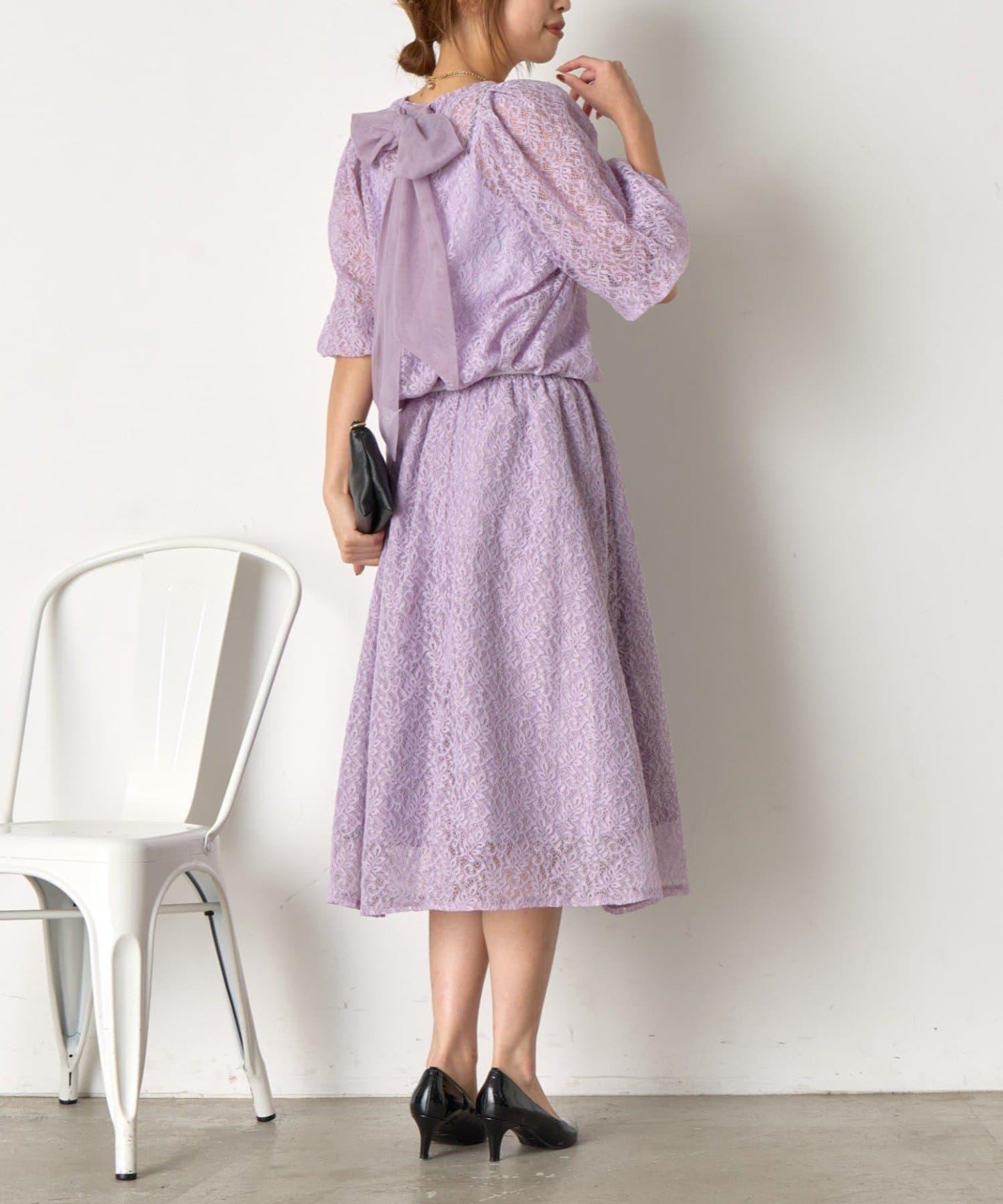 【さわ企畫】蕾絲蝴蝶結領帶套裝