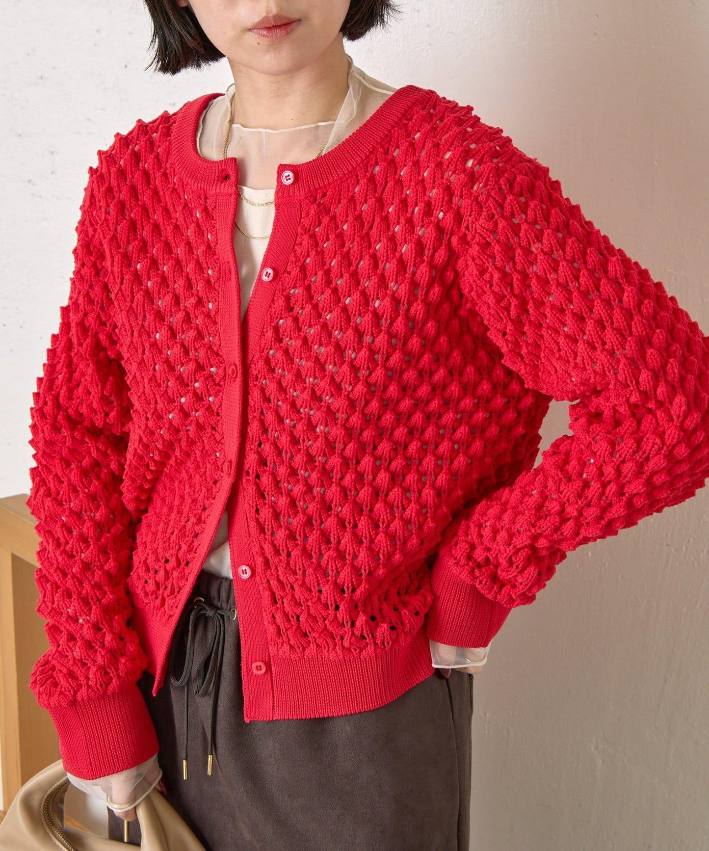 小鹿圖案針織開衫