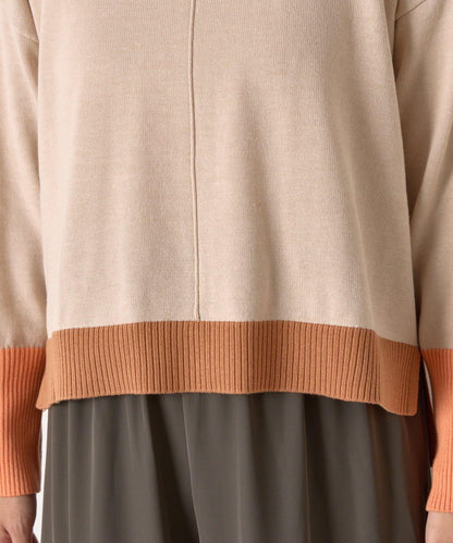 三色拼接針織衫