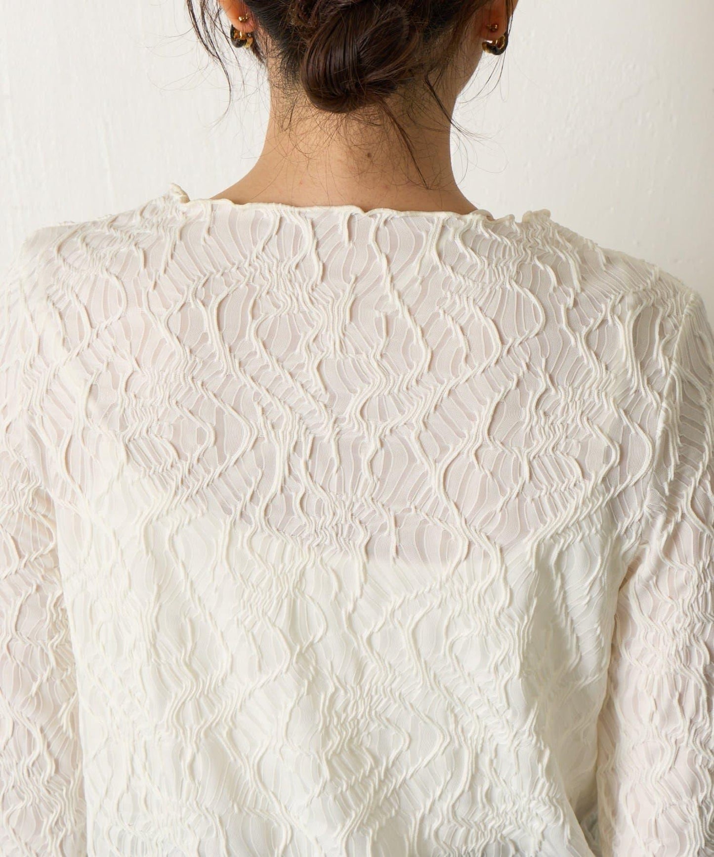 波浪提花套頭衫