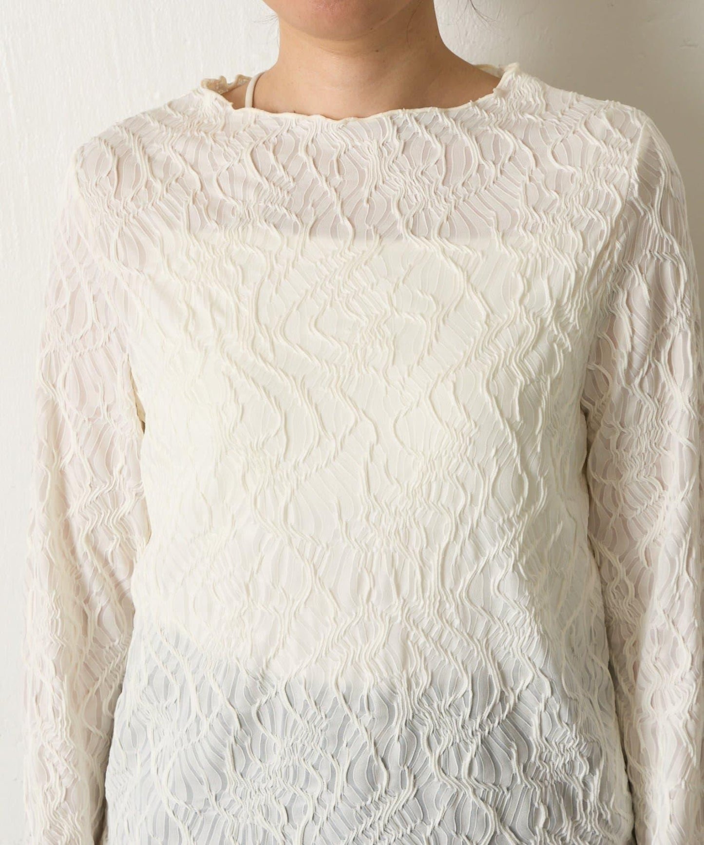 波浪提花套頭衫