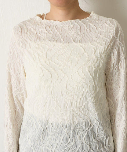 波浪提花套頭衫