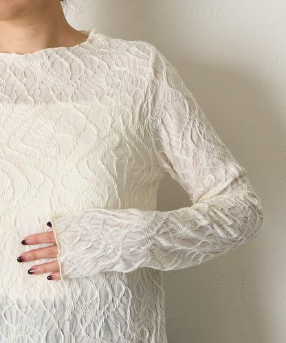 波浪提花套頭衫