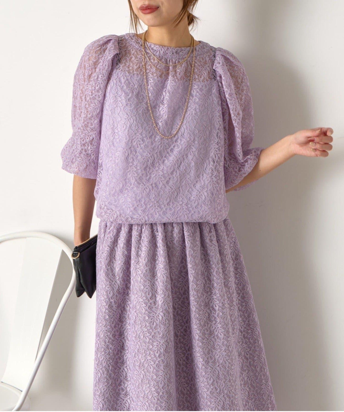 【さわ企畫】蕾絲蝴蝶結領帶套裝