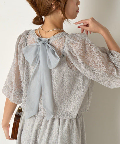 【さわ企畫】蕾絲蝴蝶結領帶套裝