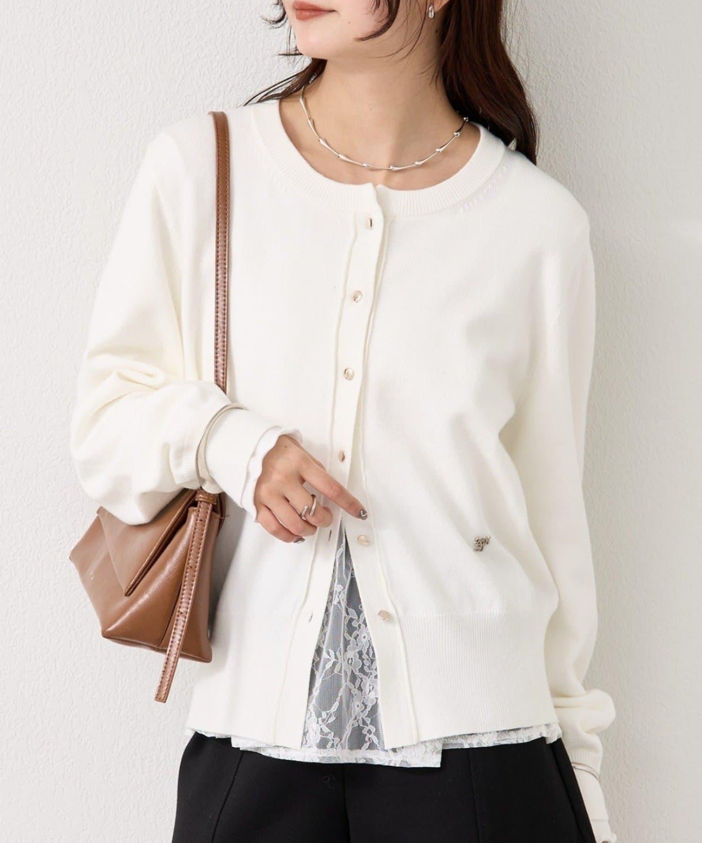 【色/黑色】帶吊墜日常開衫