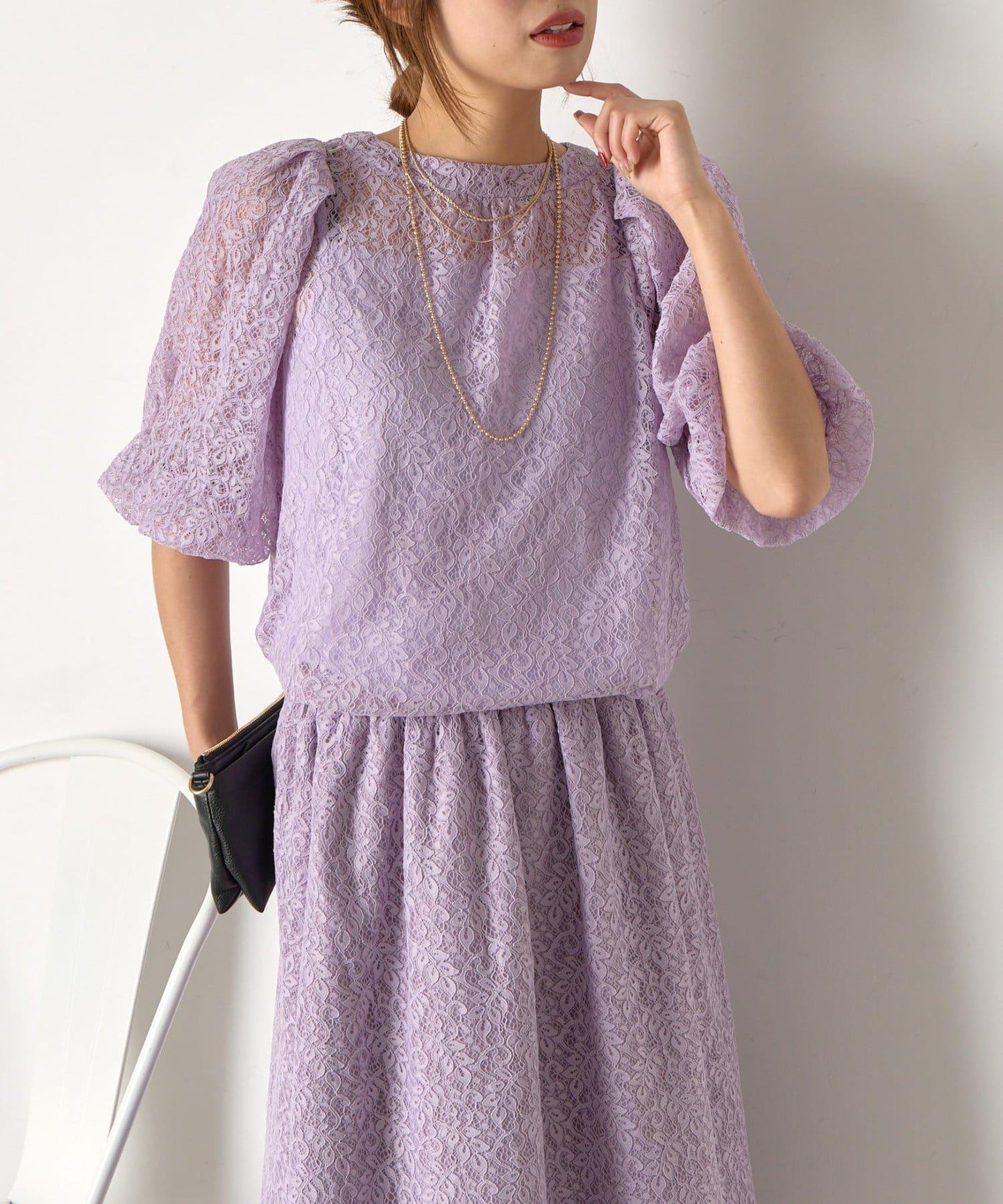 【さわ企畫】蕾絲蝴蝶結領帶套裝