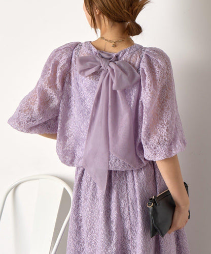 【さわ企畫】蕾絲蝴蝶結領帶套裝