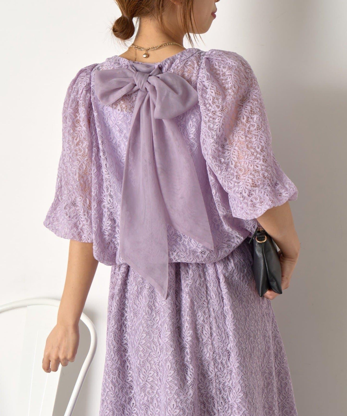 【さわ企畫】蕾絲蝴蝶結領帶套裝