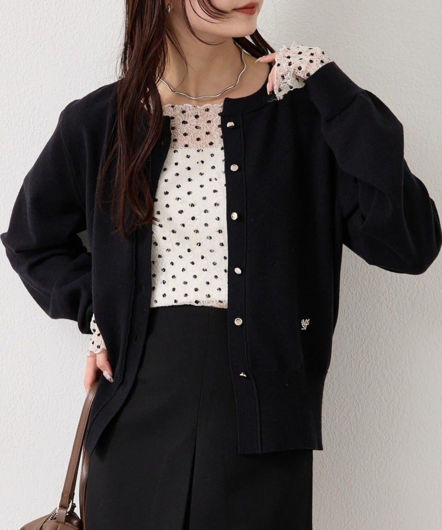 【色/黑色】帶吊墜日常開衫