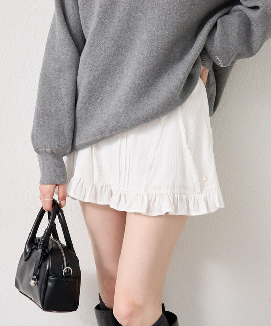 棉質荷葉邊迷你裙