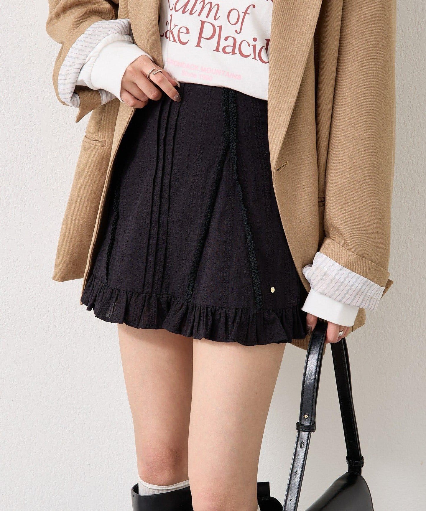 棉質荷葉邊迷你裙