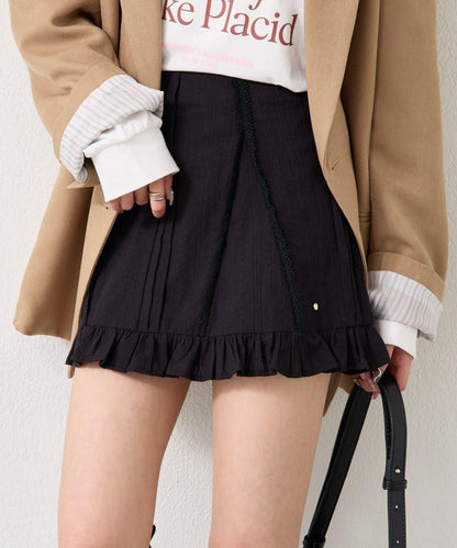 棉質荷葉邊迷你裙