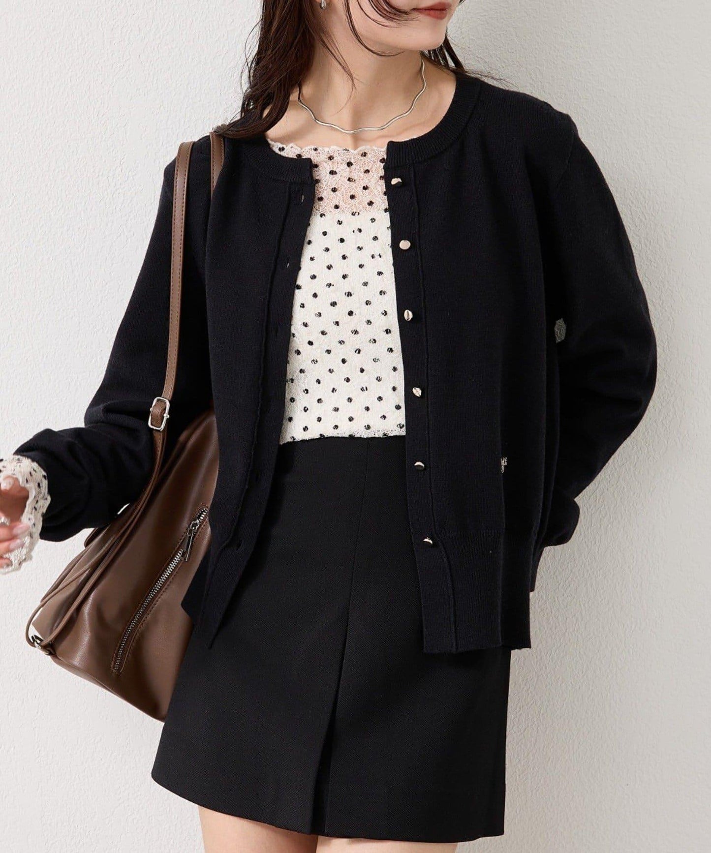 【色/黑色】帶吊墜日常開衫