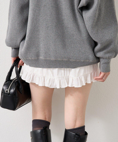 棉質荷葉邊迷你裙