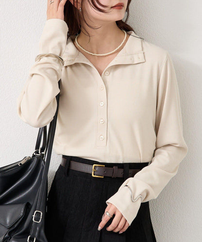 羅紋亨利領套頭衫