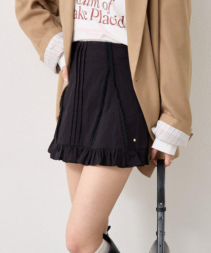 棉質荷葉邊迷你裙
