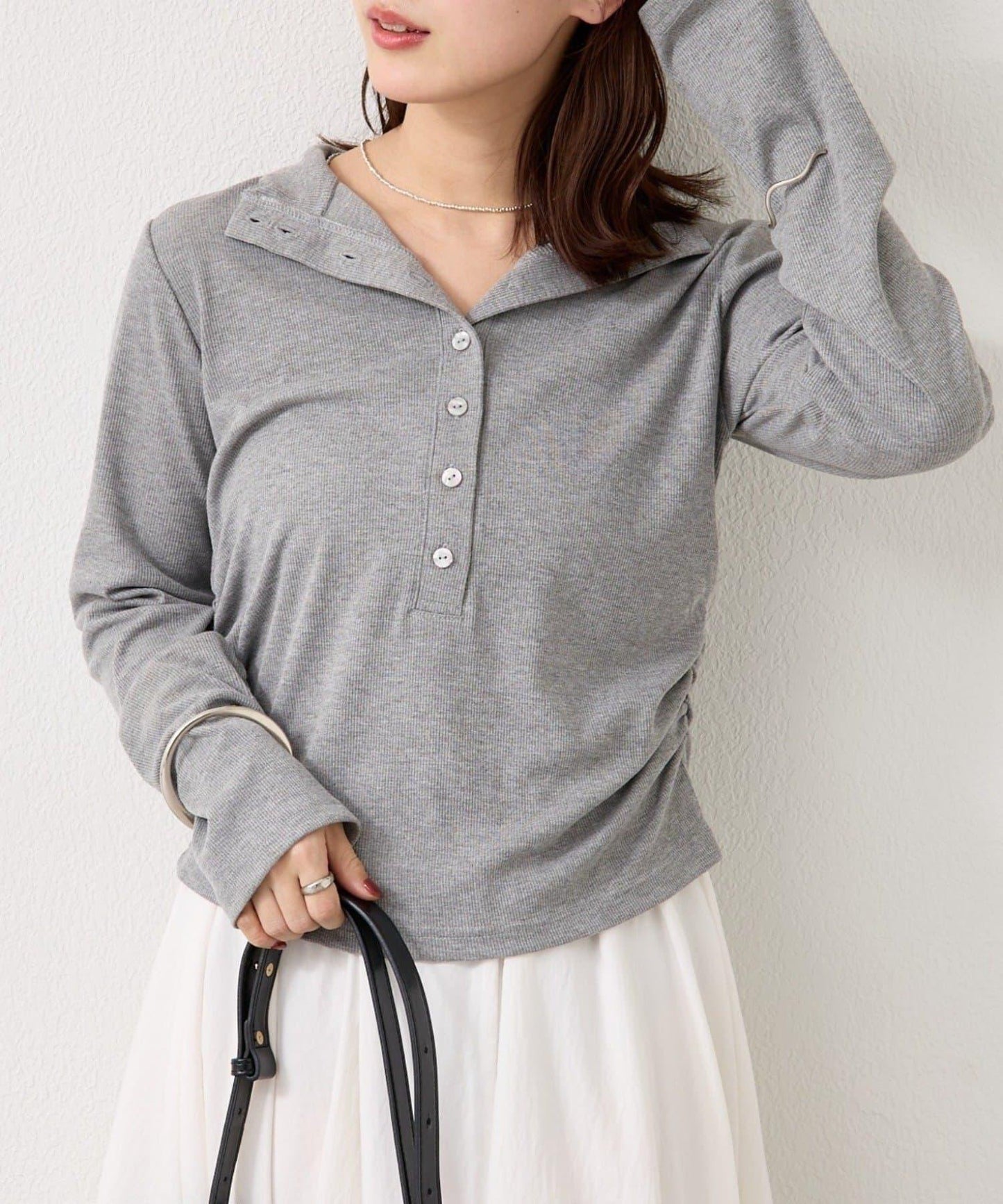 羅紋亨利領套頭衫