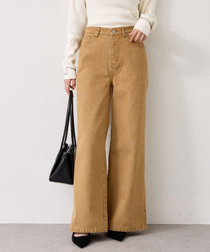 下襬開叉喇叭牛仔褲