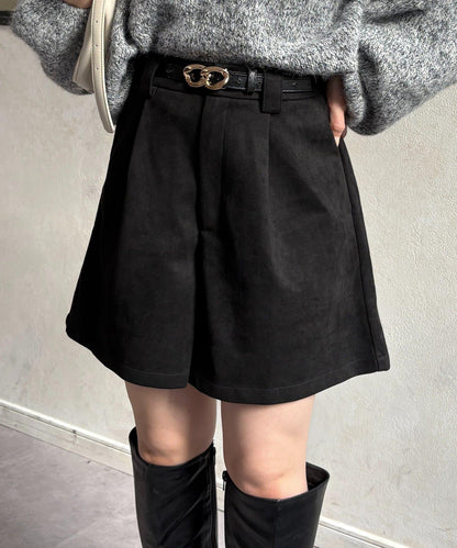 仿麂皮褶皺中褲