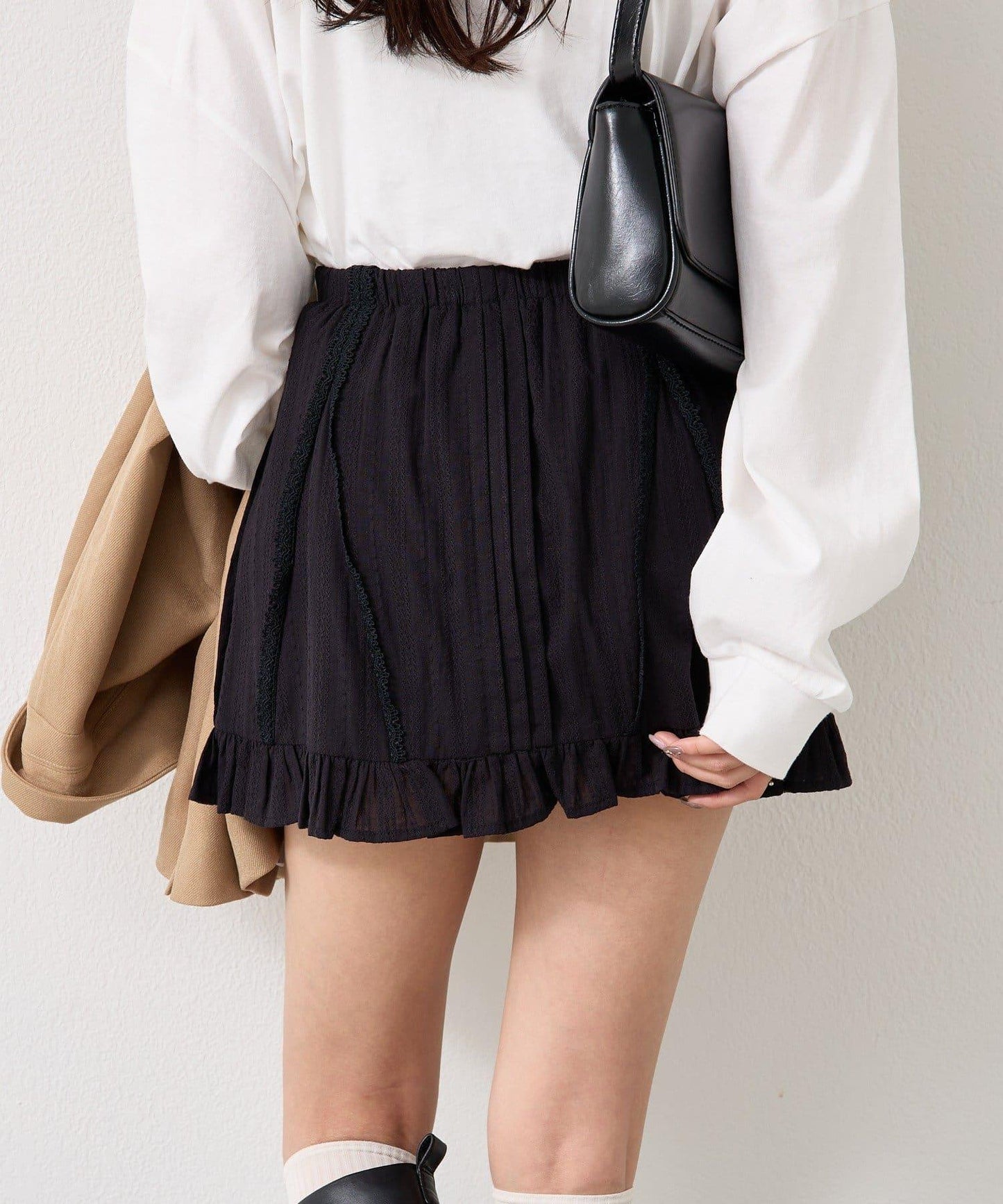 棉質荷葉邊迷你裙