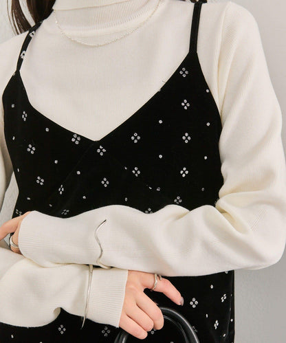 亮面天鵝絨迷你吊帶連衣裙