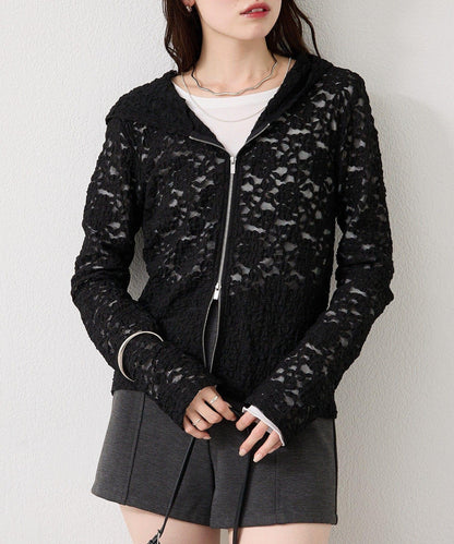 蕾絲連帽衛衣
