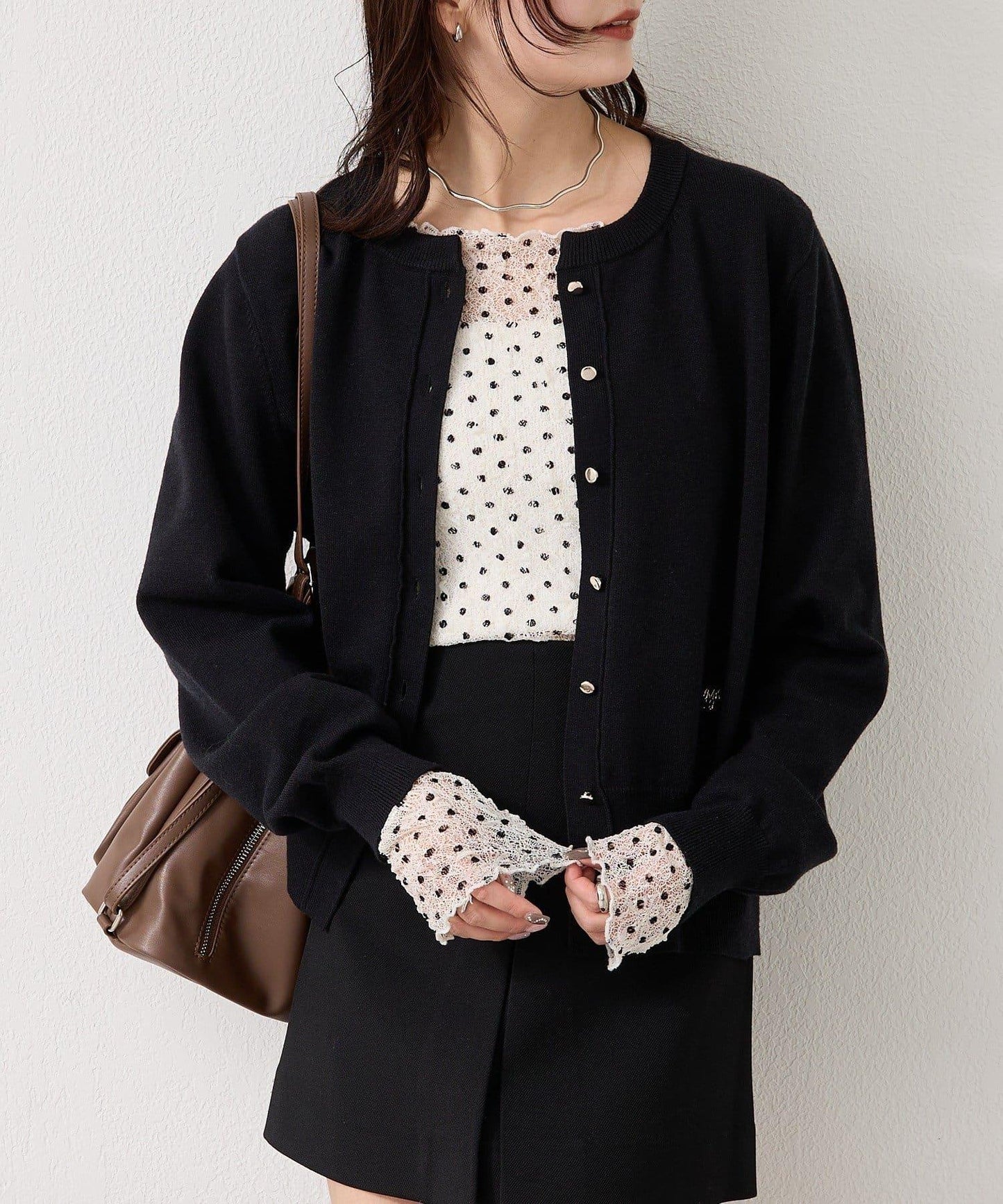 【色/黑色】帶吊墜日常開衫