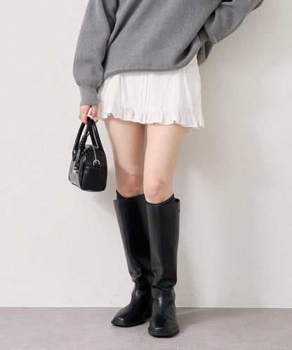 棉質荷葉邊迷你裙