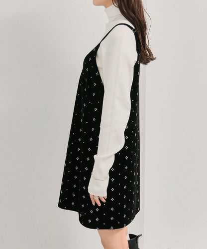 亮面天鵝絨迷你吊帶連衣裙