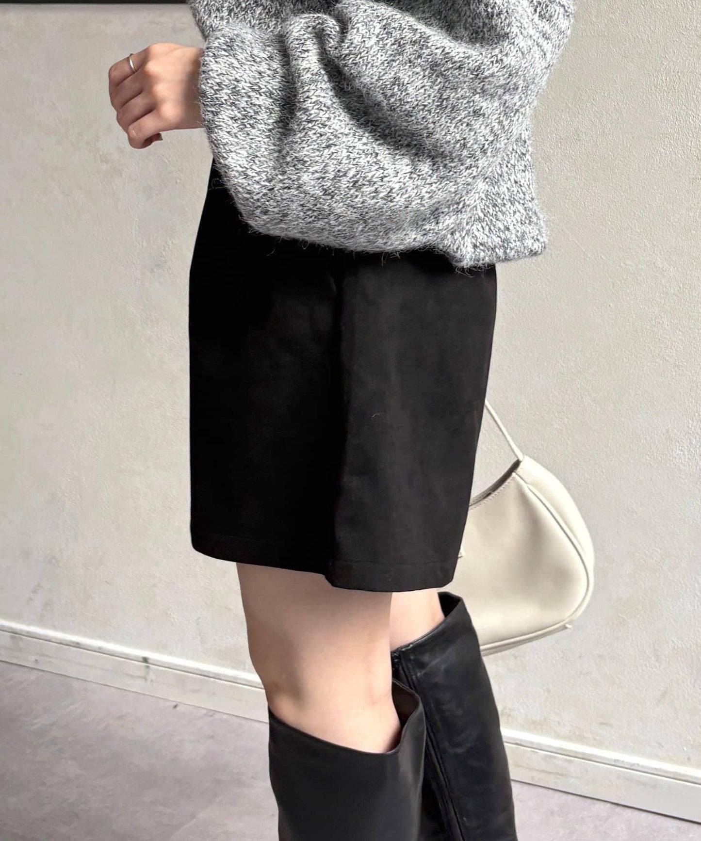 仿麂皮褶皺中褲