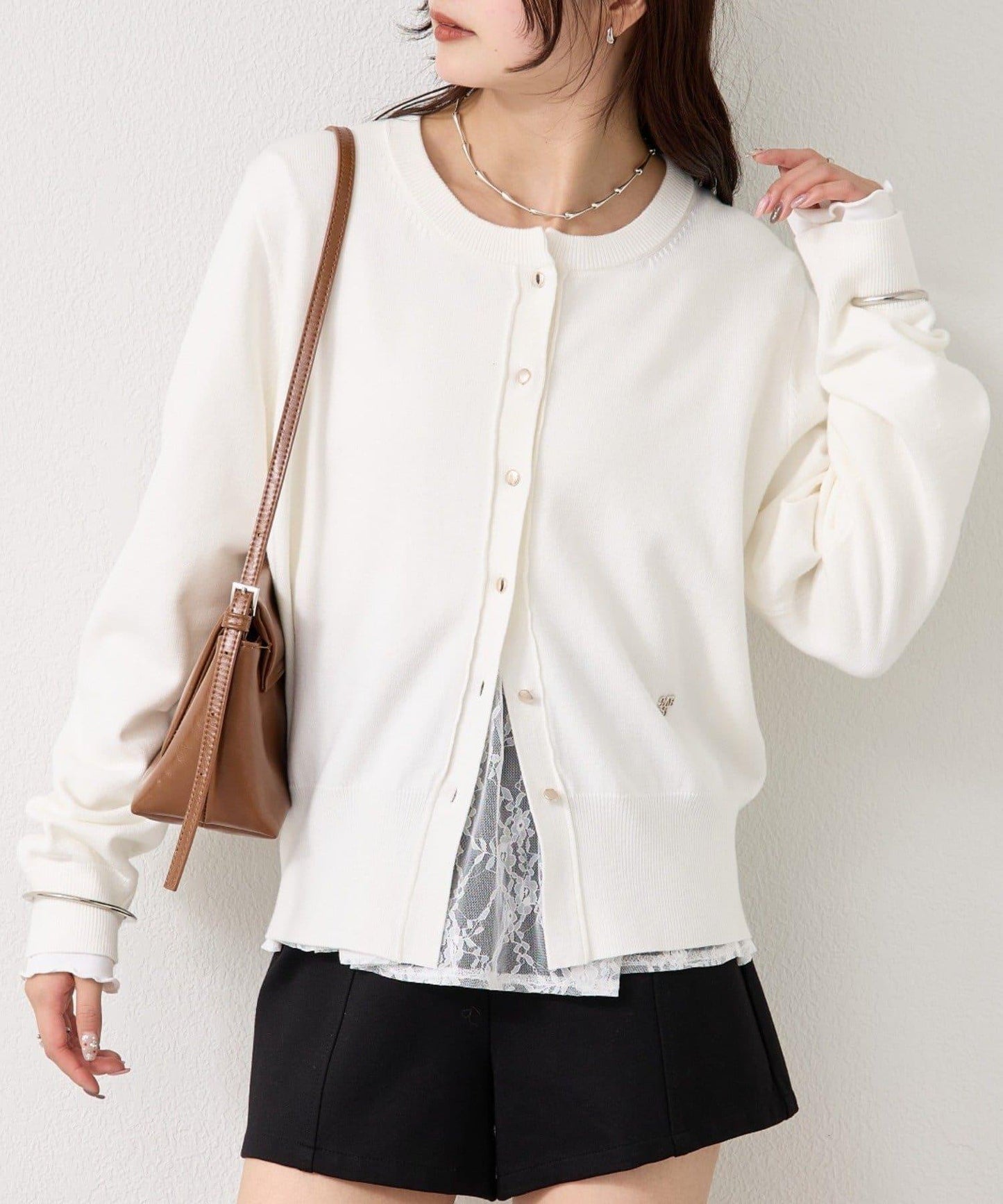 【色/黑色】帶吊墜日常開衫