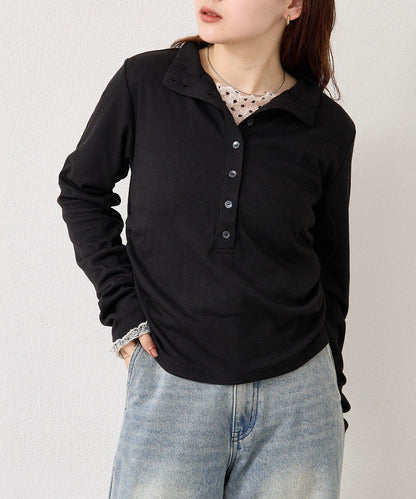 羅紋亨利領套頭衫