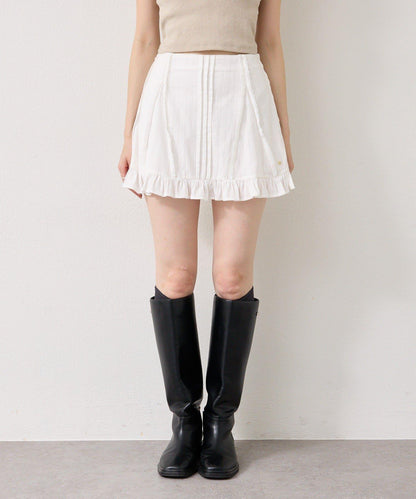 棉質荷葉邊迷你裙