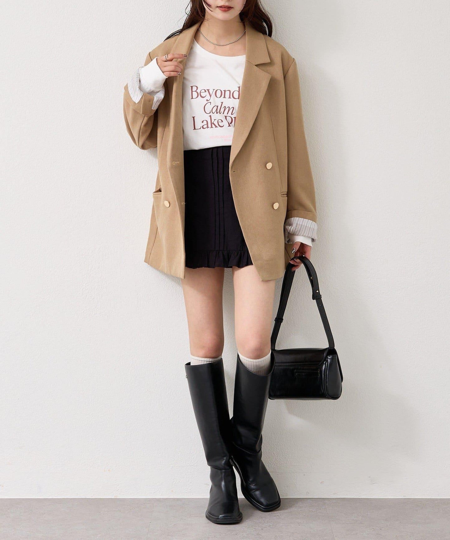 棉質荷葉邊迷你裙