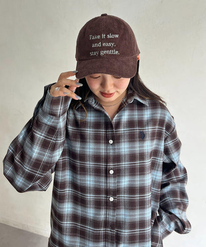 燈芯絨標誌棒球帽