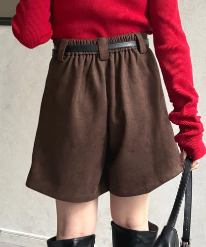 仿麂皮褶皺中褲