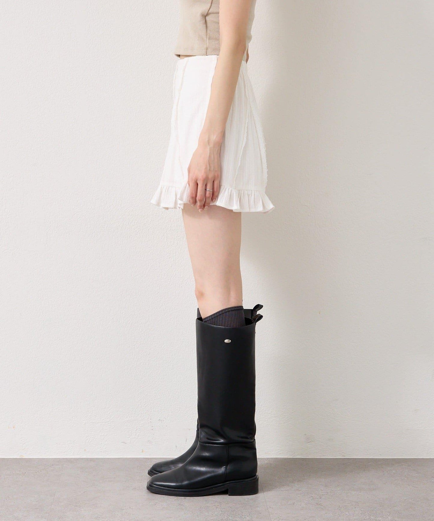 棉質荷葉邊迷你裙