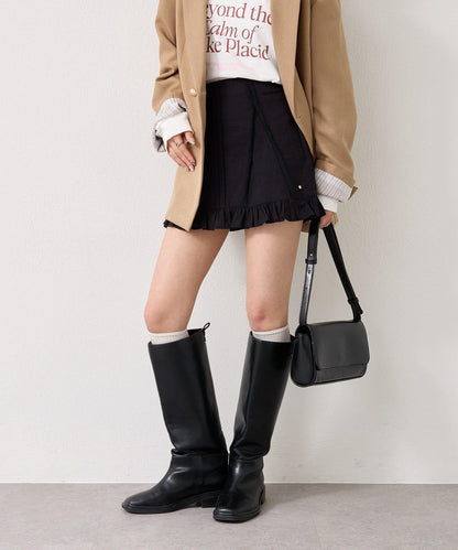 棉質荷葉邊迷你裙