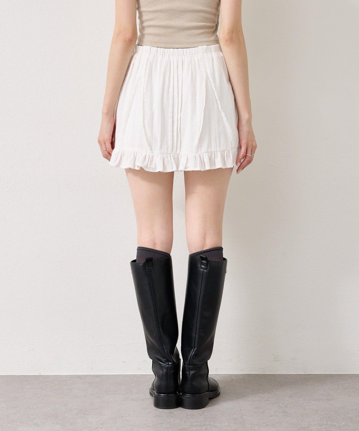 棉質荷葉邊迷你裙