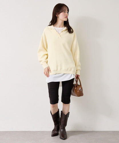 衛衣風格亨利領針織衫