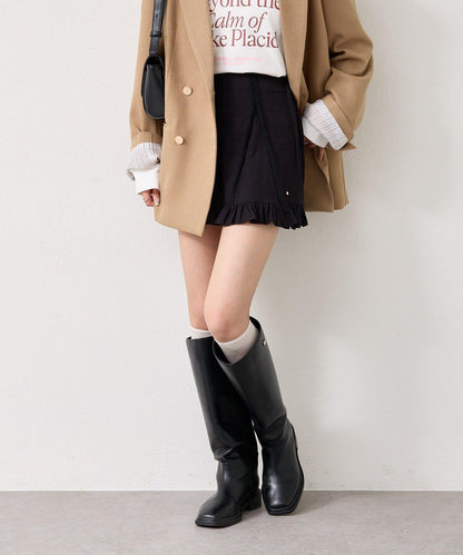 棉質荷葉邊迷你裙