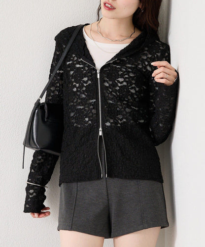 蕾絲連帽衛衣