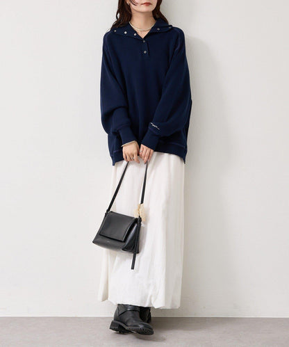 衛衣風格亨利領針織衫