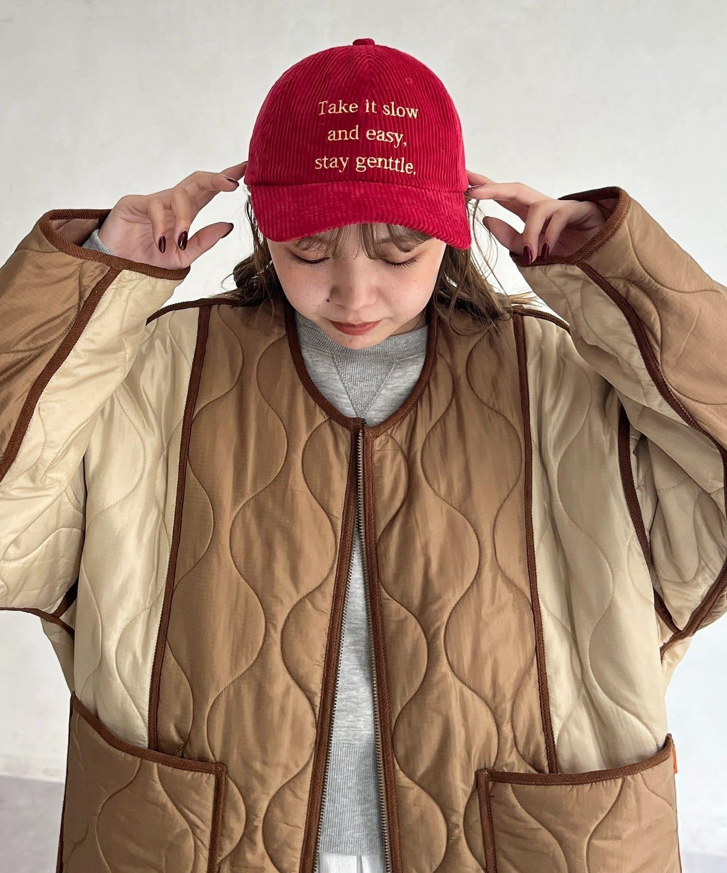 燈芯絨標誌棒球帽